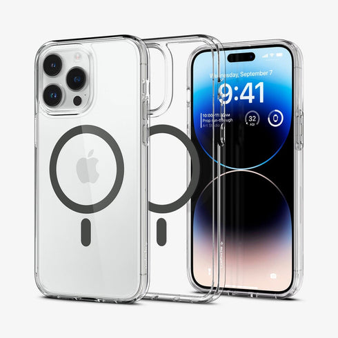 ACS04825 - iPhone 14 Pro Max Case Ultra Hybrid (MagFit) in white showing the back